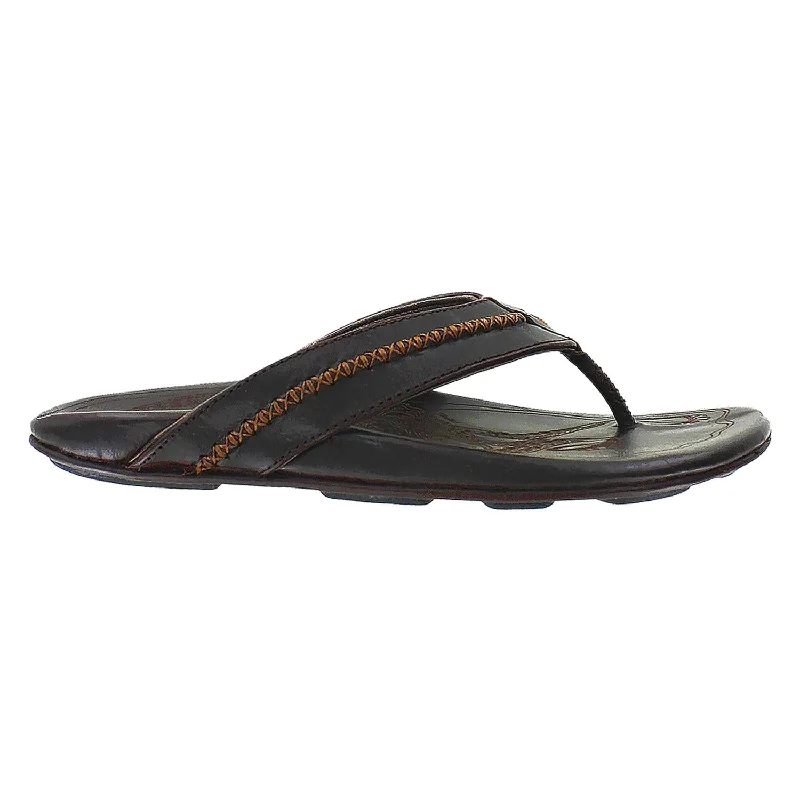 Classic Sport Sneakers Men's OluKai Mea Ola Dark Java Leather