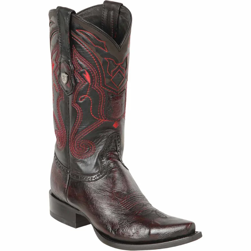 Street Style Sneakers Black Cherry Western Boots Ostrich Snip Toe