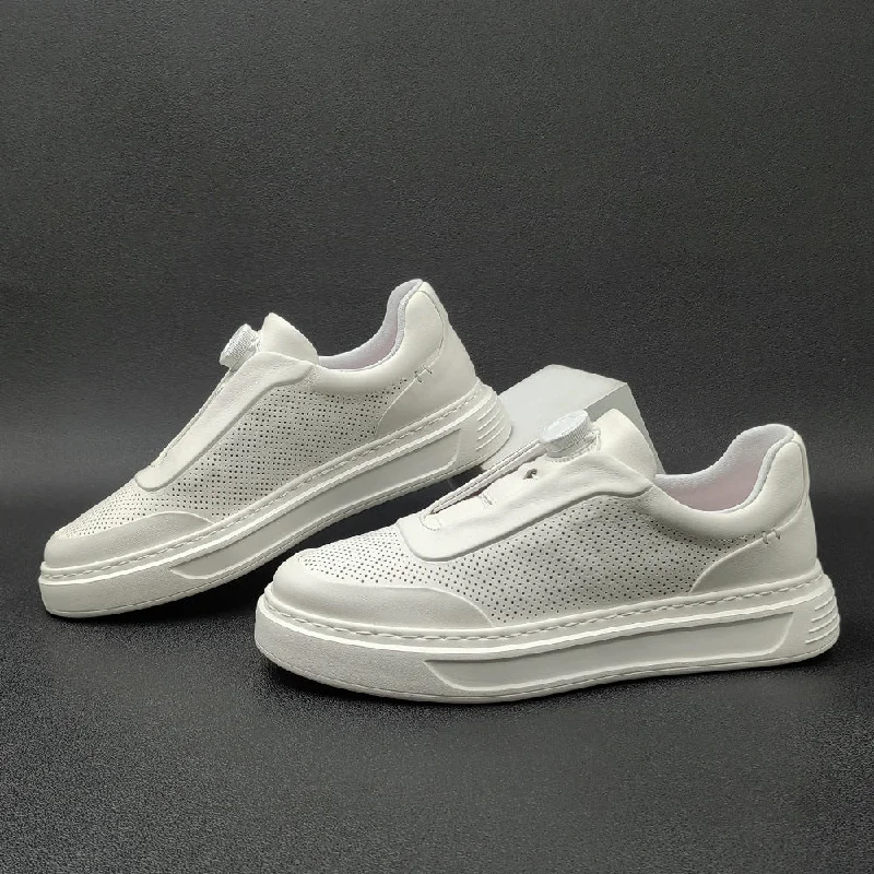 Durable Running Shoes Men Minimalist Fashion Breathable Leather Casual Shoes