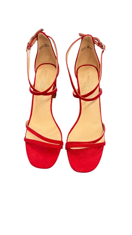 Breathable Active Shoes Sandals Heels Block By Chinese Laundry In Red, Size: 7.5