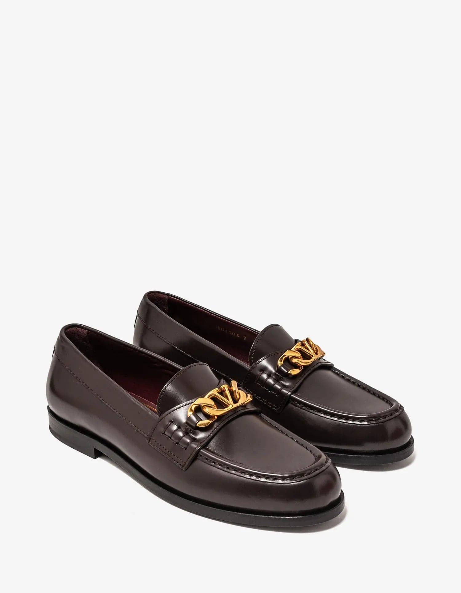 Lightweight Athletic Shoes Valentino Garavani Brown VLogo Chain Loafers