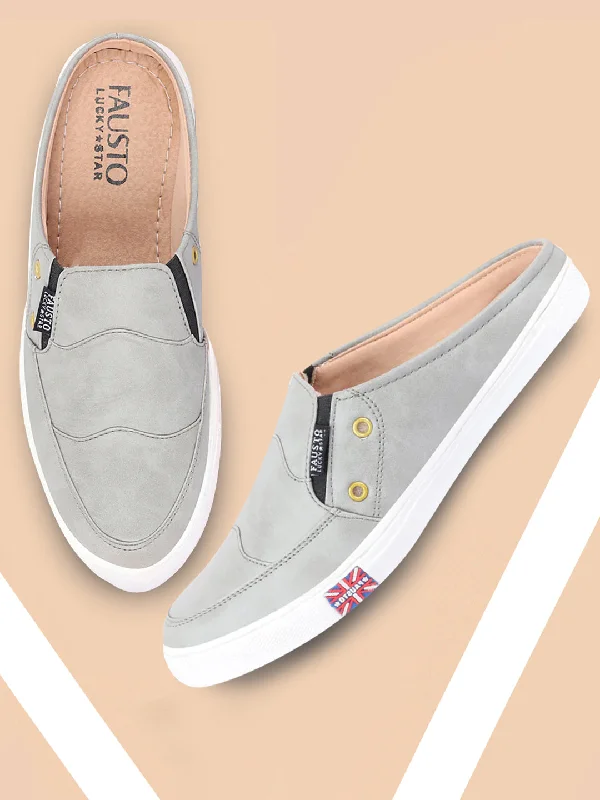 Ultra-Flexible Walking Shoes Men Grey Casual Slip-On Shoes
