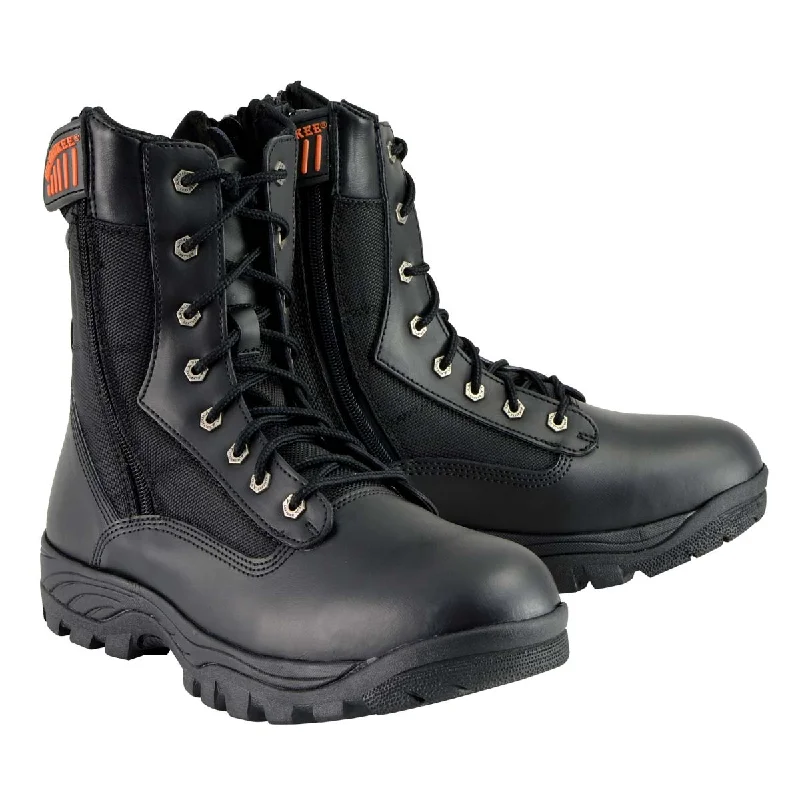 Anti-Fatigue Shoes Milwaukee Leather Men's 9-Inch Black Leather Lace-Up Tactical Motorcycle Boots w/ Side Zipper MBM9110 Anti-Fatigue Shoes Milwaukee Leather Men's 9-Inch Black Leather Lace-Up Tactical Motorcycle Boots w/ Side Zipper MBM9110
