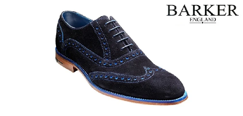 Everyday Mesh Sneakers Barker Grant Brogue wingtip - Suede Navy/Blue