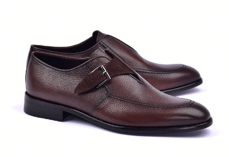 Durable Walking Shoes Corrente 6471 Leather slip-on Monkstrap Shoe - Brown