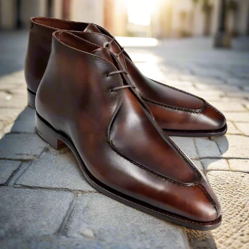Durable Walking Shoes Jonathan Tan Brown Patina Derby Boot