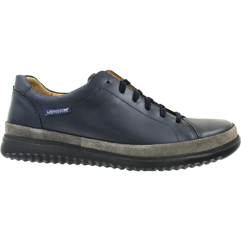 Air-Cushion Shoes Men's Mephisto Thomas Win Navy Leather