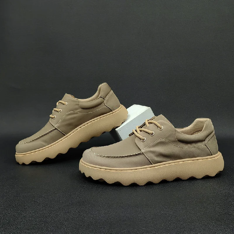 Flexible Casual Shoes Men Casual Soft Canvas Lug Sole Casual Shoes