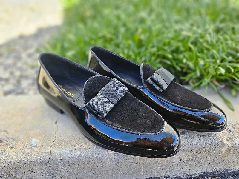 Elegant Casual Shoes Bow Tie Patent Leather Formal Shoe