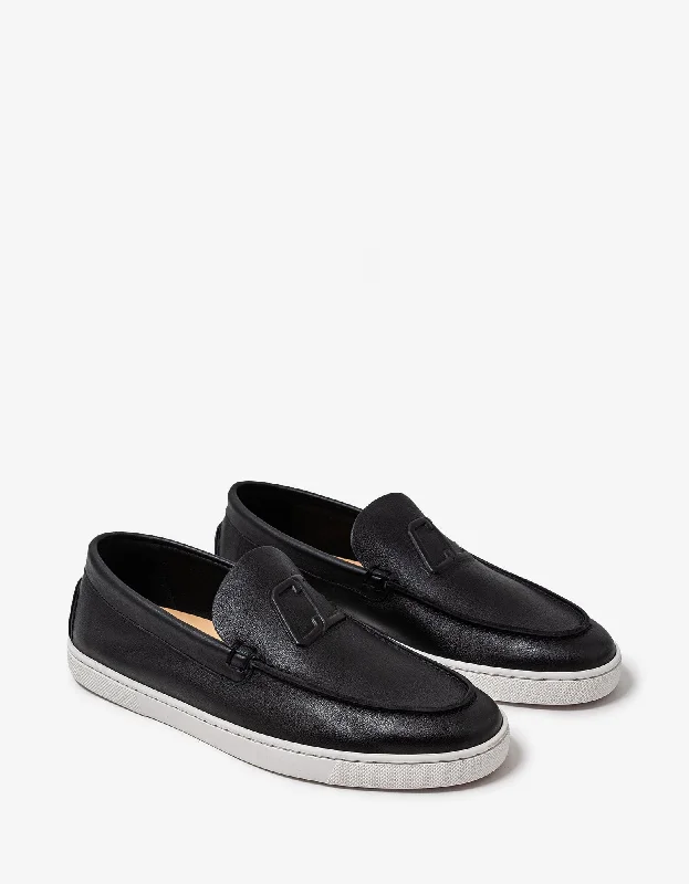 All-Terrain Sneakers Christian Louboutin Varsiboat Black Leather Boat Shoes