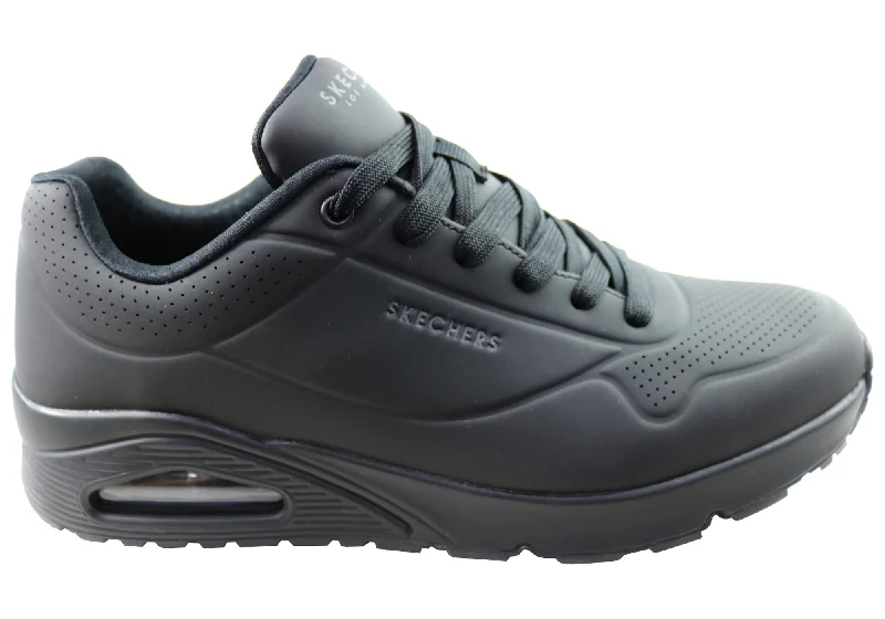 Ultra-Flexible Walking Shoes Skechers Mens Uno Stand On Air Comfortable Memory Foam Shoes