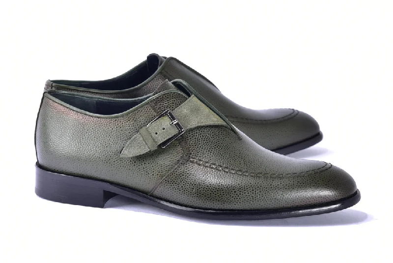 Lightweight Sport Shoes Corrente 6471 Leather slip-on Monkstrap Shoe - Green