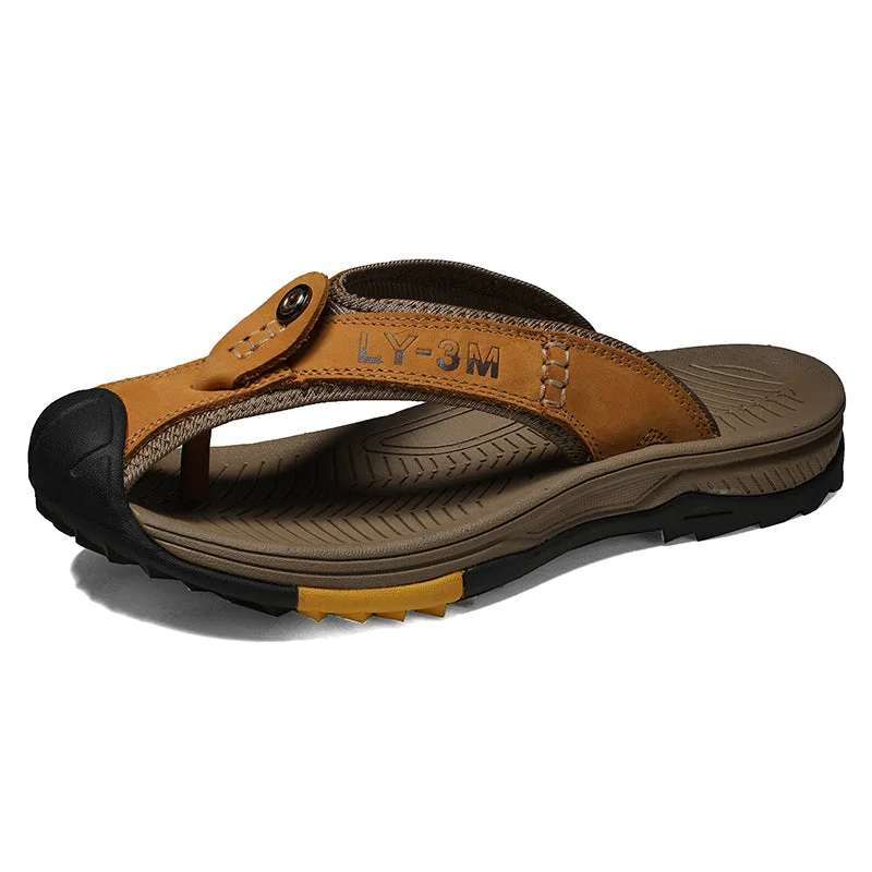 Cozy Everyday Shoes Leather Shoes Men's Sandals Men's Flip Flops Men's Casual Shoes Classic Massage Beach Slippers Anti-slip