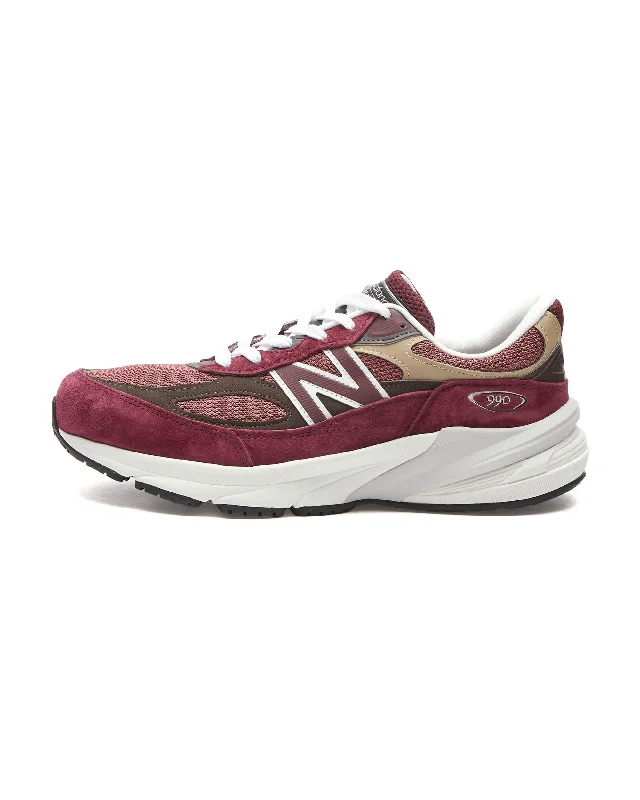 High-Performance Shoes Made in USA 990v6 - Burgundy / Tan / White
