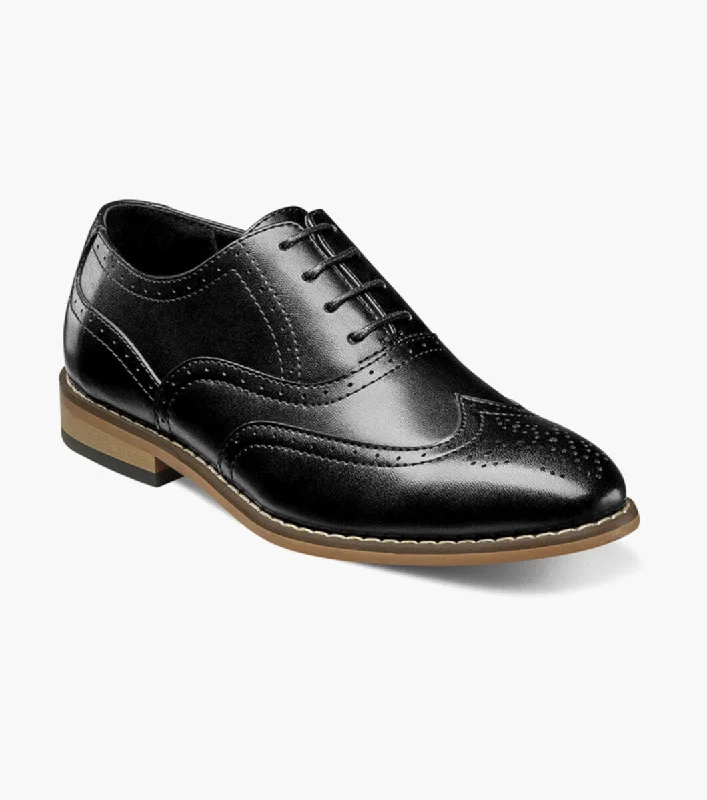 Sporty Slip-Ons BOYS DUNBAR  Wingtip Oxford - Black