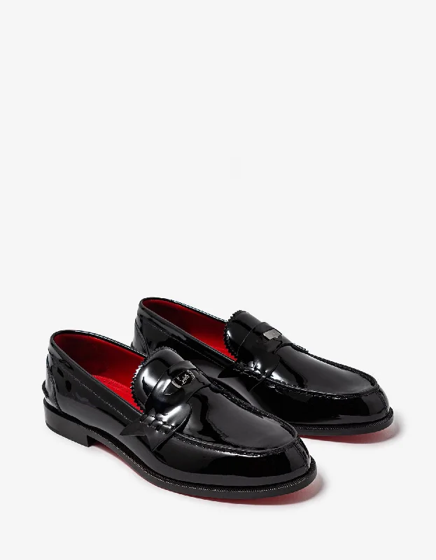 Soft Mesh Sneakers Christian Louboutin Penny Flat Black Patent Loafers
