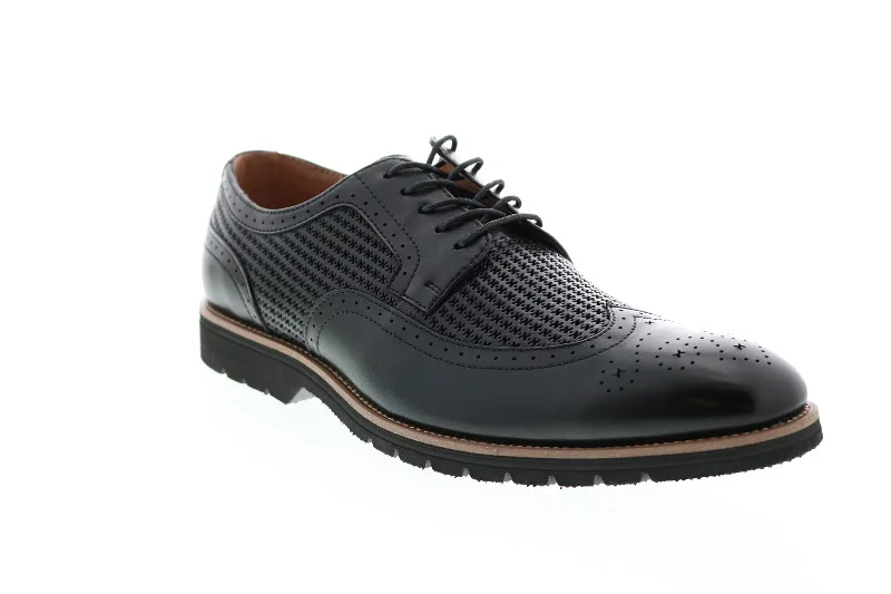 Soft Cushion Sneakers Stacy Adams Emile Leather Wingtip Oxfords Shoes - Black