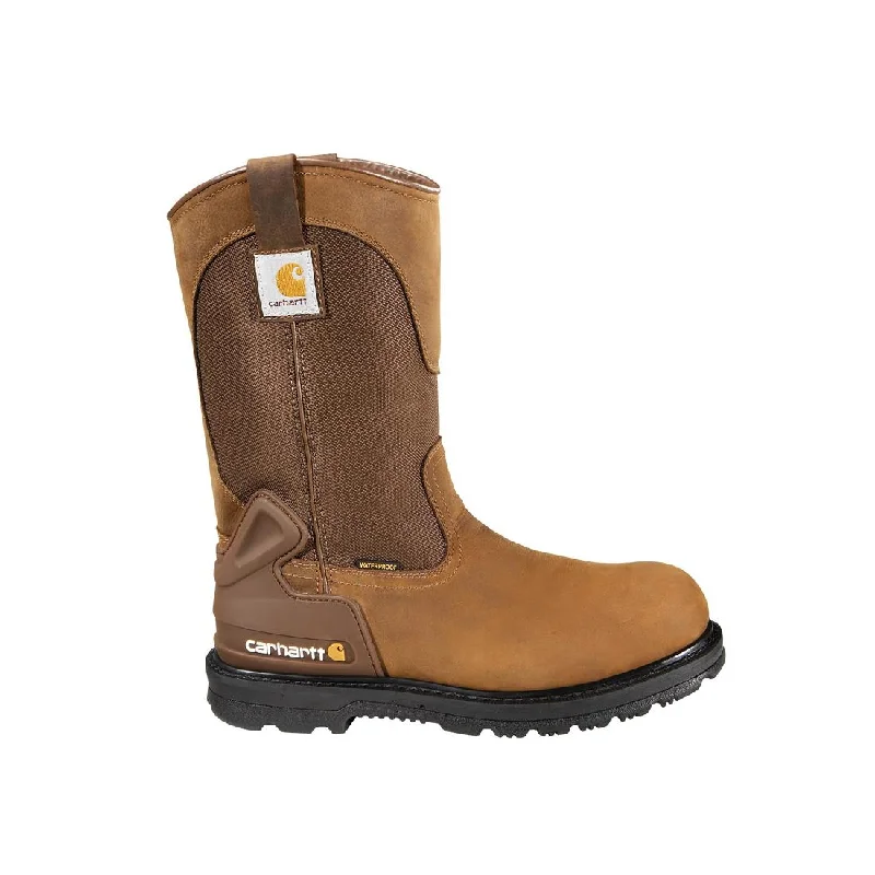 Comfy Sport Shoes 11" Heritage Steel-Toe Waterproof Wellington Pull On Work Boot Brown