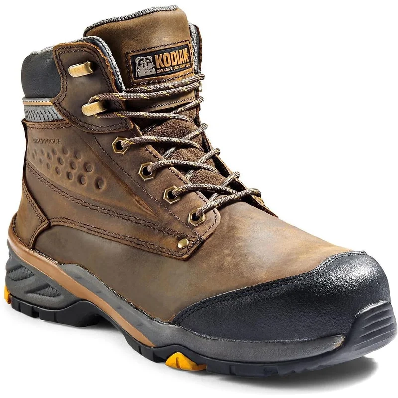 Comfortable Travel Shoes Kodiak Men's Crusade 6" Comp Toe WP Hiker Safety Work Boot -Brown- K4NKAD