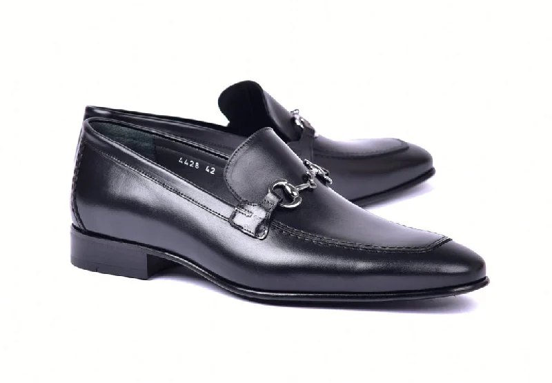 Casual Comfort Shoes Corrente 4428 Leather slip-on Loafer Shoes - Black