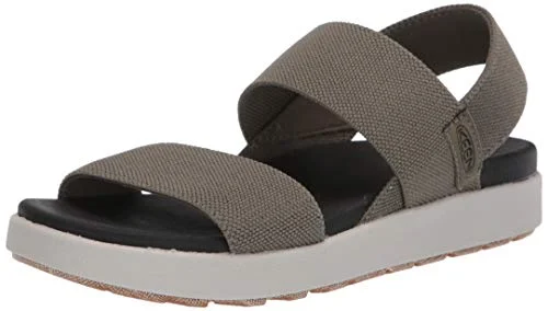 Casual Comfort Shoes KEEN Elle Rückengurt-Damen Sandale, Dusty Oliv/Weiß, 40.5 EU