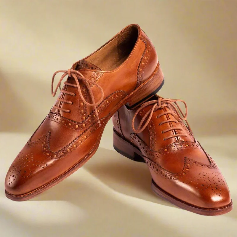 Comfortable Travel Shoes Fredrick Tan Wingtip