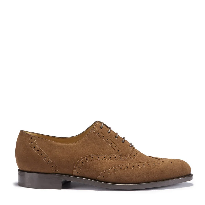 Simple Loafers Brown Suede Brogues, Welted Leather Sole
