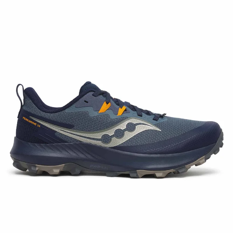 Anti-Fatigue Shoes Saucony | Men's Peregrine 14 Running Shoes - Dusk/Navy