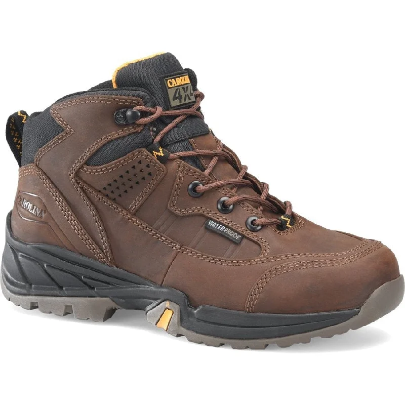 Lightweight Walking Shoes Carolina Men's Builder 5" WP Slip Resist Steel Toe Hiker Work Boot  - Brown - CA4501