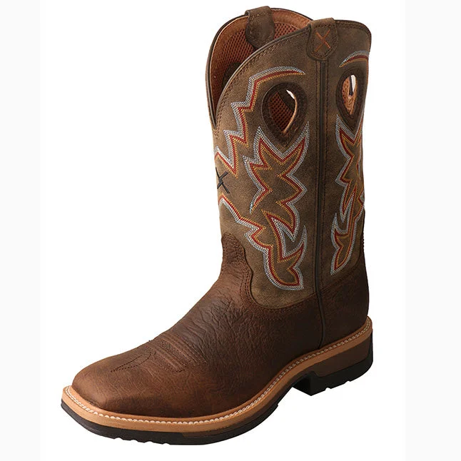Flexible Sole Sneakers Twisted X Men's Taupe Bomber Lite Cowboy Square Toe Work Boot