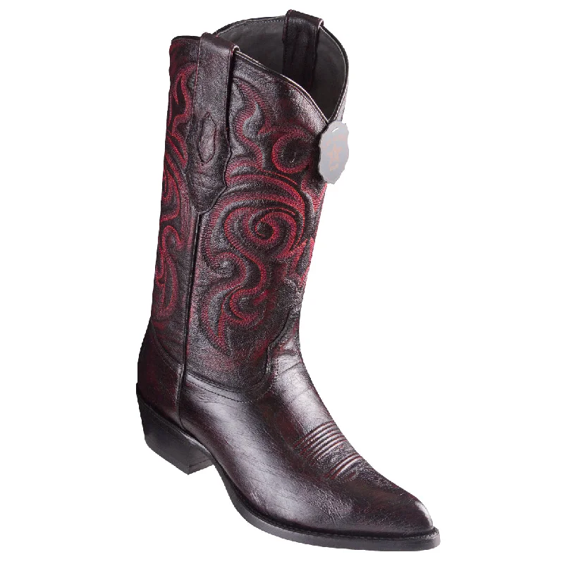 Lightweight Walking Shoes Black Cherry Ostrich Belly Cowboy Boots J-Toe