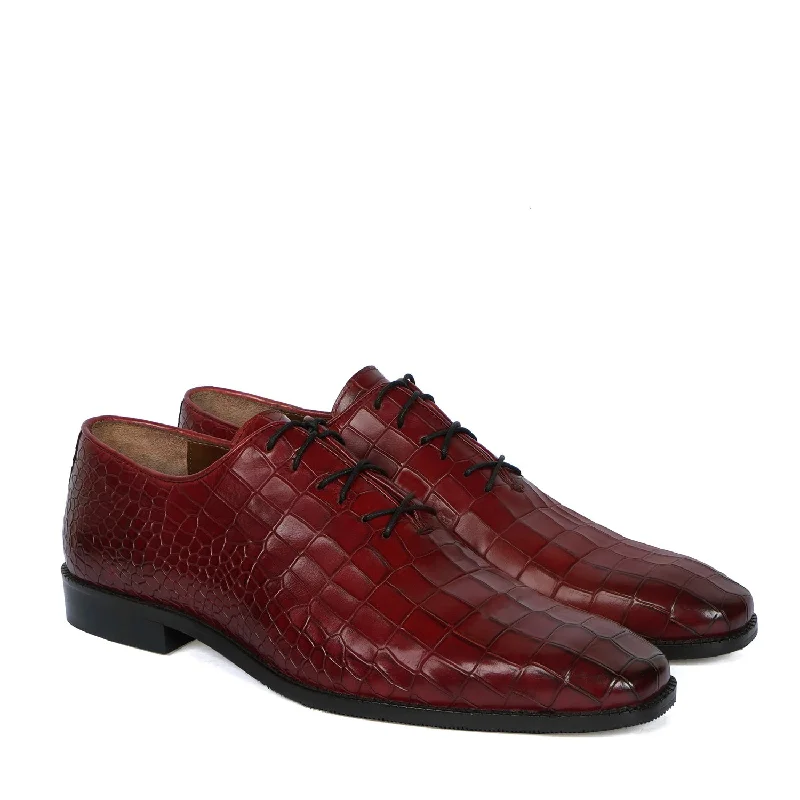 Modern Running Shoes Slant Toe Oxford Wine leather Shoes Attractive Full Deep Cut Croco Modern Running Shoes Slant Toe Oxford Wine leather Shoes Attractive Full Deep Cut Croco