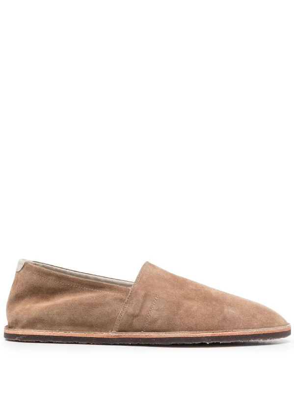 High-Quality Sneakers Brunello Cucinelli Men's Round Toe Loafers  In Beige