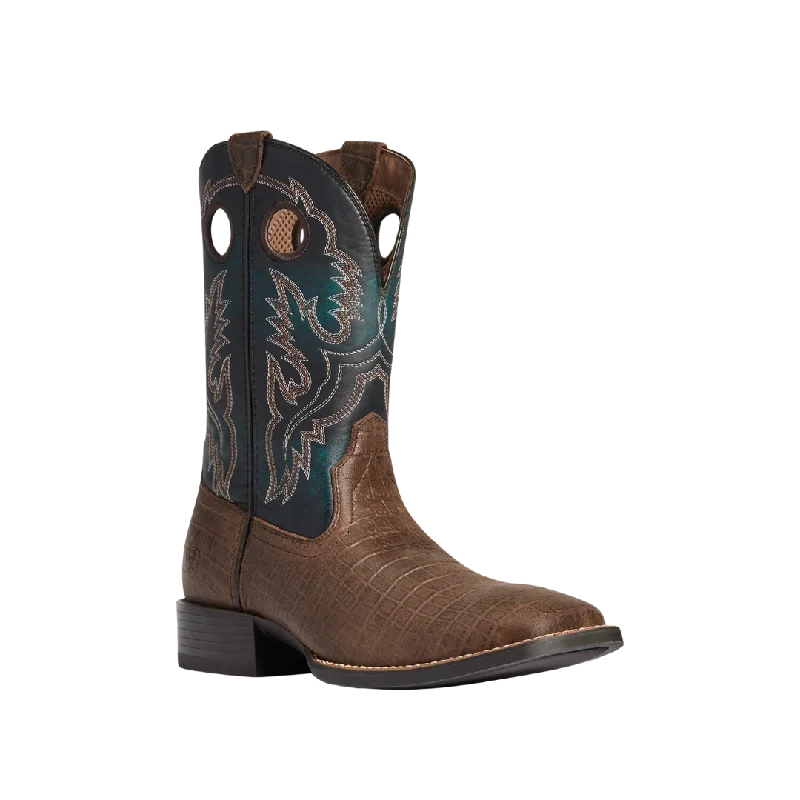 Breathable Active Shoes Ariat Men's Sport Buckout Deep Blue Croc Print Boots