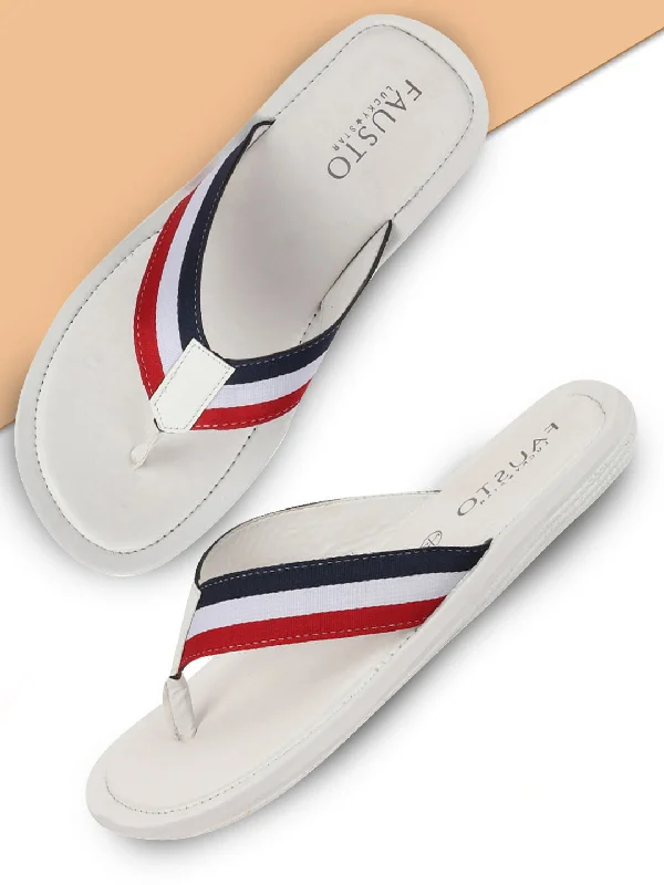Ultimate Comfort Shoes Men Multi Beach Stripe Slippers & Flip Flops