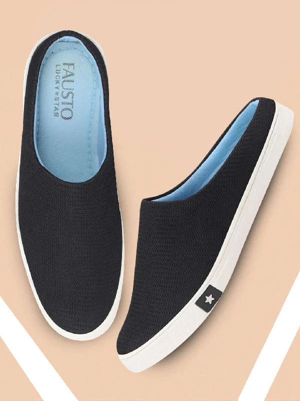 Street Running Shoes Men Black Casual Canvas Slip-On Shoes