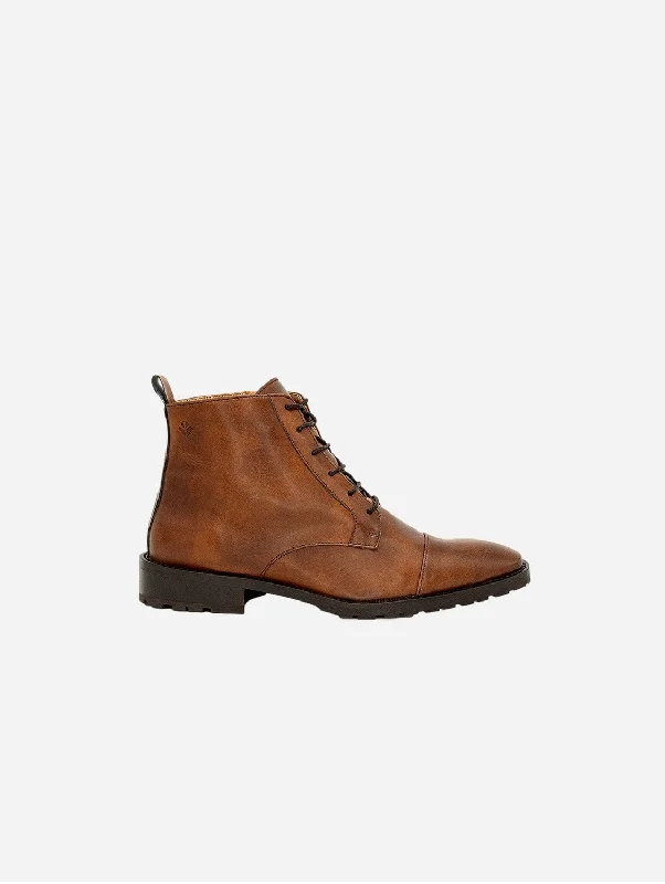 Ultra-Soft Sneakers Lincoln Men's Vegan Leather Ankle Boots | Brown