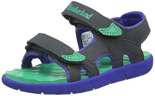 Ergonomic Sneakers Timberland Unisex-Kinder Perkins Row 2-Strap Peeptoe Sandalen, Grau (Grigio (Dark Shadow) Tb0a24zg0281), 22 EU