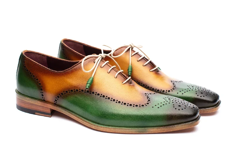 Lightweight Walking Shoes The Havana Patina Brogues - Green & Gold