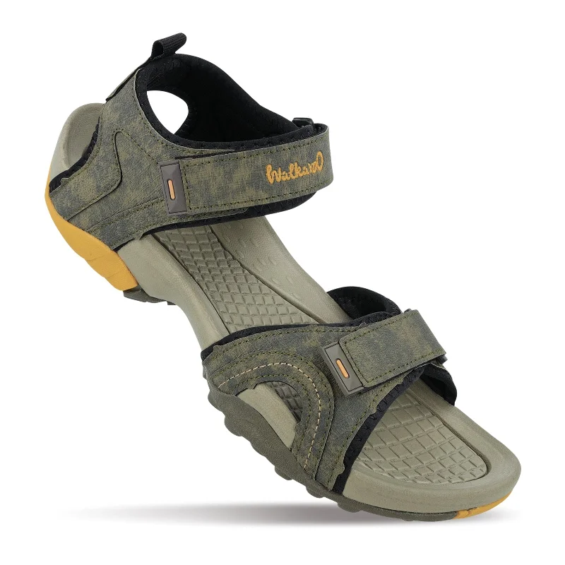 Casual Comfort Shoes Walkaroo Men Sandals  - WC4415 Olive Green