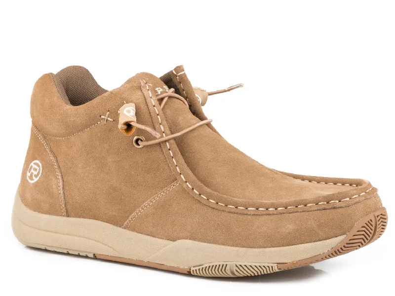 Ultra-Comfort Sneakers Roper Mens Tan Leather Clearcut 2 Eyelet Ankle Boots