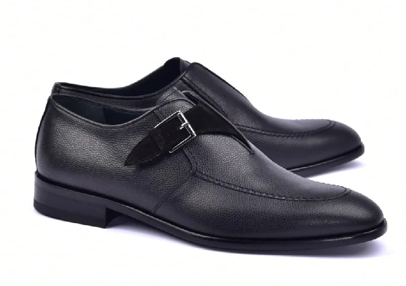 Budget Casual Shoes Corrente 6471 Leather slip-on Monkstrap Shoe - Black