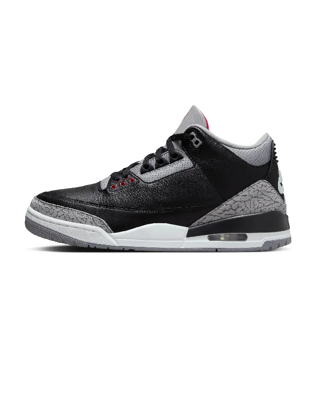 Sporty Everyday Shoes Air Jordan 3 Retro - Black / Fire Red / Cement