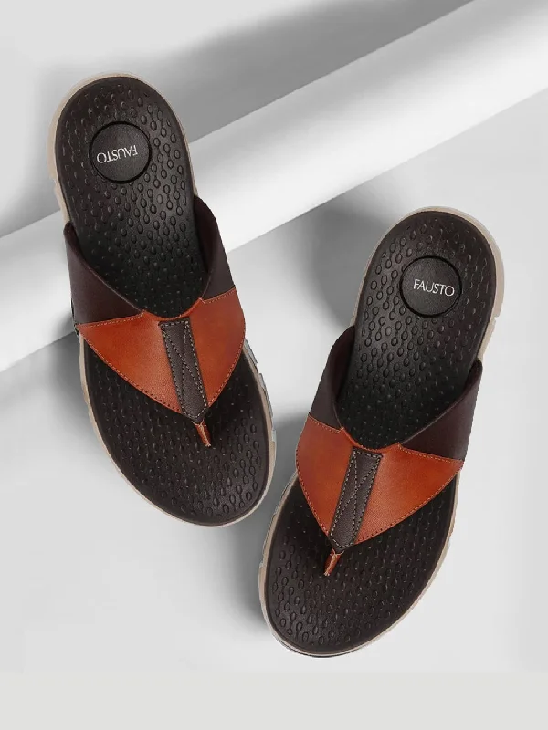 Travel Comfort Shoes Men Tan Casual Flexible Phylon Sole Slippers
