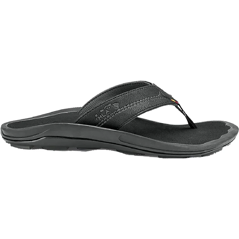 Padded Comfort Shoes Men's OluKai Kipi Black Synthetic