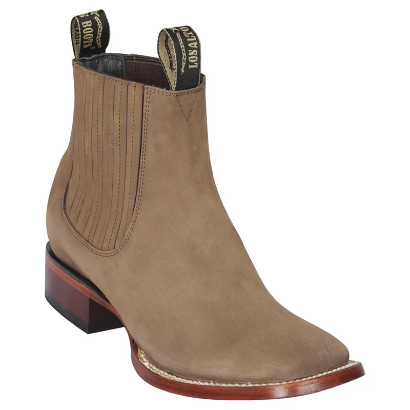 Soft Sole Loafers Ankle Square Toe Boot - Taupe