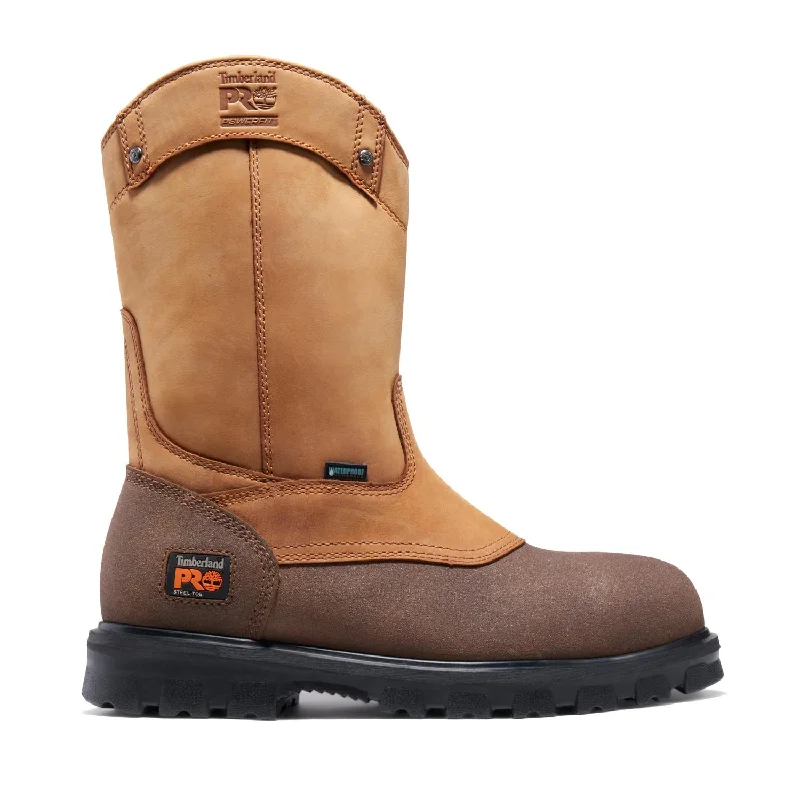 Durable Walking Shoes Rigmaster Steel-Toe Waterproof Pull-On Work Boot Brown