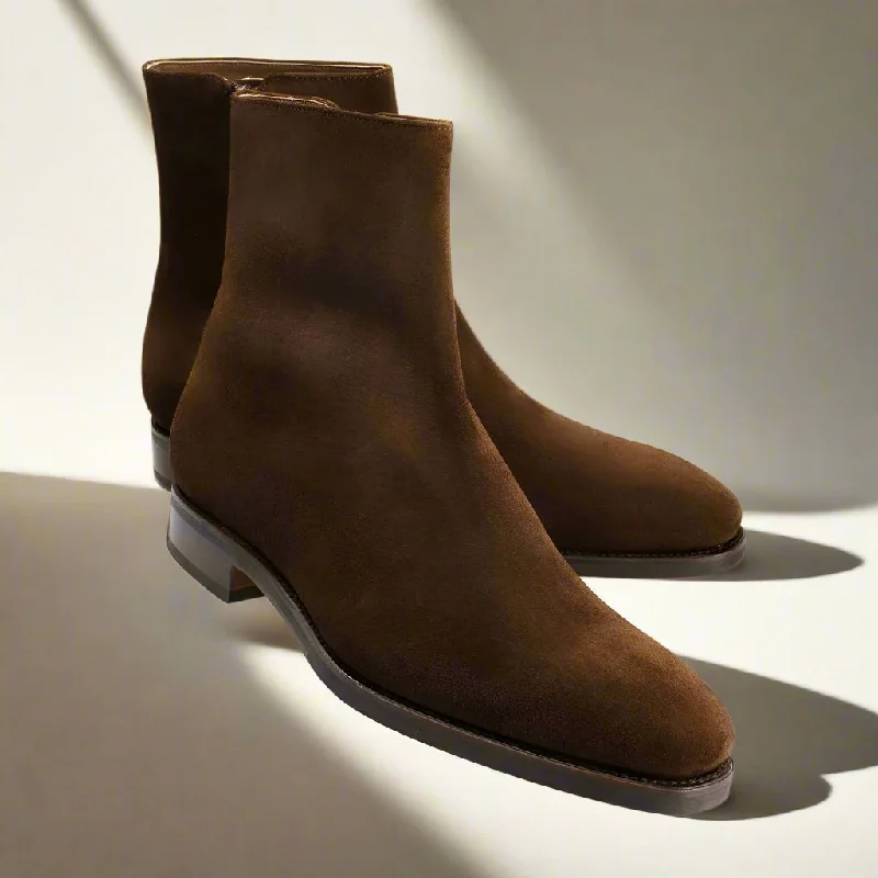 Ultra-Durable Sneakers Kingston Brown Suede Zip Boot