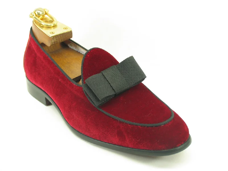 All-Day Comfort Sneakers Carrucci KS525-102V Velvet Prom Loafer - Red