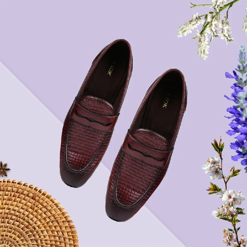 Shockproof Shoes Ezok Leather Brown Casual Loafer Shoes For Men
